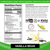 Organic Keto Vegan Protein Powder, Vanilla Bean - 10G Plant Based Protein, Gluten Free Ketogenic Blend, Dairy Free, Lactose Free, Soy Free, No Sugar Added, for Smoothies & Shakes - 0.97Lb